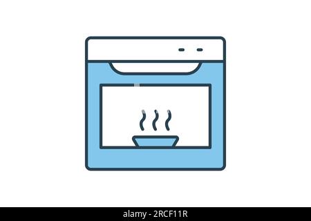Icona forno. icona relativa agli elettrodomestici ed elettronici. Design a icone a linea piatta. Semplice progettazione vettoriale modificabile Illustrazione Vettoriale