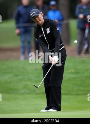 L'inglese Charley Hull nel primo giorno delle Aramco Team Series 2023 al Centurion Club, Hertfordshire. Data immagine: Venerdì 14 luglio 2023. Foto Stock