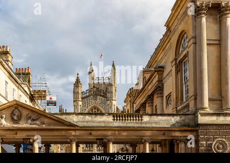 Una foto dell'architettura unica di Bath Foto Stock