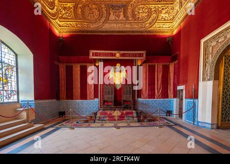 Sala del trono all'interno dell'Alcazar di Segovia - Segovia, Spagna Foto Stock