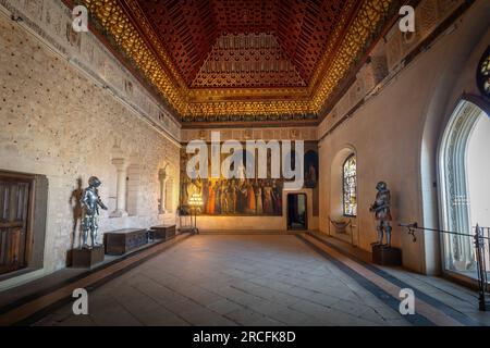 Sala della galea all'Alcazar di Segovia Interior - Segovia, Spagna Foto Stock