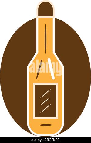 Icona della bottiglia di birra colorata isolata Vector Illustrazione Vettoriale
