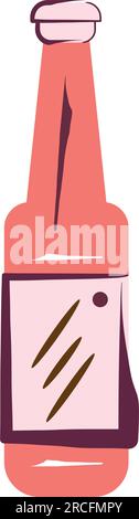 Icona della bottiglia di birra colorata isolata Vector Illustrazione Vettoriale