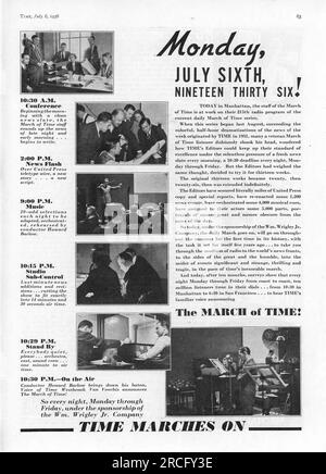 Vintage Time Magazine 6 luglio 1936 Issue Advert, USA Foto Stock