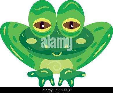 Isolata colorata graziosa rana animale personaggio Vector Illustrazione Vettoriale