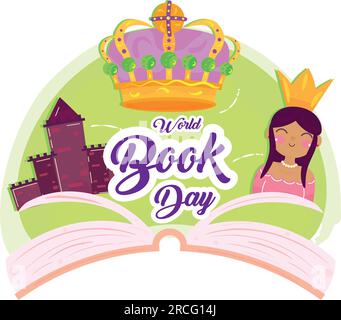 Libro aperto isolato con icone medievali Illustrazione Vettoriale