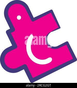 Schizzo isolato dell'icona di un pezzo di puzzle Vector Illustrazione Vettoriale