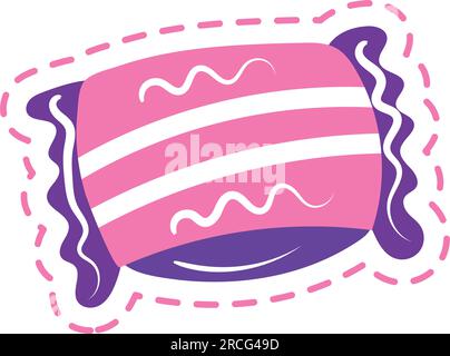 Icona Vector dell'adesivo adesivo colorato con caramelle colorate isolate Illustrazione Vettoriale