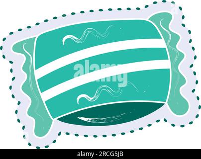 Icona Vector dell'adesivo adesivo di caramelle monocromatico isolato Illustrazione Vettoriale