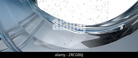 Fascia d'acqua torsionale sensazione di freschezza e freschezza dell'estate fredda immagine di rendering 3D astratta, elegante e moderna rendering 3D ad alta risoluzione Foto Stock