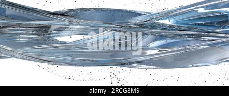 Fascia d'acqua avvolgente sensazione di freschezza di un'atmosfera estiva trasparente immagine di rendering 3D astratta, elegante e moderna come rendering 3D ad alta risoluzione Foto Stock