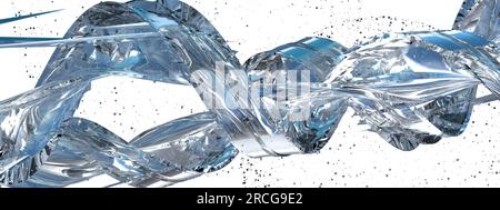 Fascia d'acqua avvolgente atmosfera estiva fresca e trasparente immagine di rendering 3D astratta, elegante e moderna ad alta risoluzione Foto Stock
