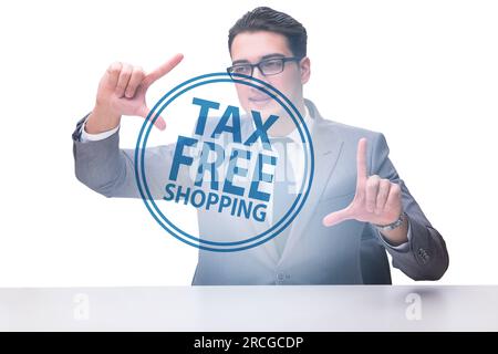 Shopping esentasse con l'uomo d'affari Foto Stock