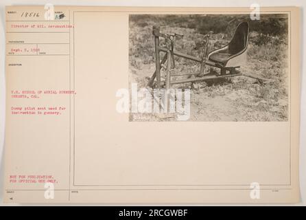 Posto pilota fittizio negli Stati Uniti School of Aerial Gunnery di Oneonta, California, utilizzata per l'addestramento al tiro durante la prima guerra mondiale. Questa fotografia è stata scattata il 5 settembre 1918 dal direttore dell'Aeronautica militare. È indicato come foto numero 18516 nei registri ufficiali. Foto Stock