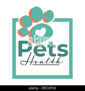 Animali domestici icona isolata veterinario clinica cane o zampa gatto Illustrazione Vettoriale