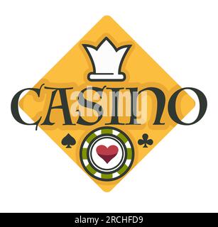 Chip di poker con icona isolata per casinò Illustrazione Vettoriale