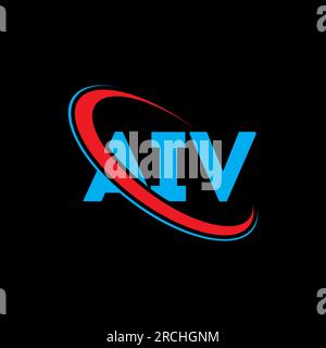 Logo AIV. Lettera AIV. Logo AIV Letter. Iniziali logo AIV associato a un cerchio e un monogramma maiuscolo. Tipografia AIV per tecnologia, attività commerciali Illustrazione Vettoriale