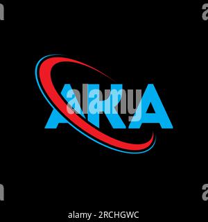 ALIAS logo. AKA Letter. Logo con lettera. Iniziali, logo AKA, con cerchio e monogramma maiuscolo. ANCHE NOTA COME tipografia per la tecnologia e le attività commerciali Illustrazione Vettoriale