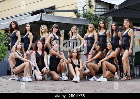 Piacenza, . 15 luglio 2023. La bella modella Susanna Russo ha eletto Miss Piacenza 2023 nella selezione regionale di Miss Emilia Romagna, valida per il concorso di Miss Italia 2023. Credito: Agenzia fotografica indipendente/Alamy Live News Foto Stock