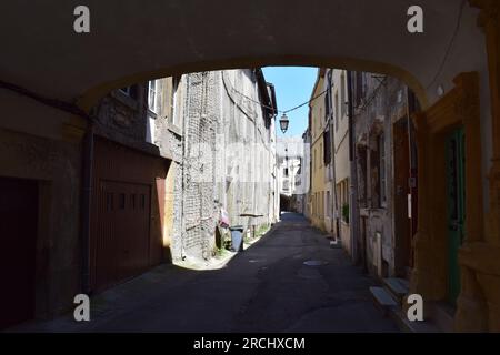 Old Town Street a Sierck les Bain, Francia Foto Stock