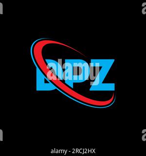 Logo DPZ. Lettera DPZ. Logo DPZ Letter. Logo DPZ iniziali associato a un logo con cerchio e monogramma maiuscolo. Tipografia DPZ per tecnologia, attività commerciali Illustrazione Vettoriale