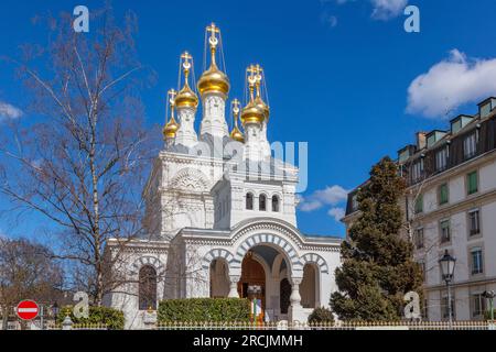 Chiesa Russa Ortodossa, Ginevra, Svizzera Foto Stock