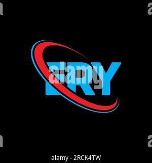 Logo EERY. Lettera ERY. Logo EERY Letter. Iniziali logo ERY associato a un logo con cerchio e monogramma maiuscolo. Tipografia DI ERY per tecnologia, affari Illustrazione Vettoriale