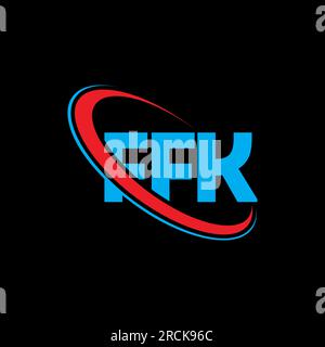 Logo FFK. Lettera FFK. Logo FFK Letter. Iniziali logo FFK associato a un logo con cerchio e monogramma maiuscolo. Tipografia FFK per tecnologia, attività commerciali Illustrazione Vettoriale