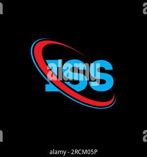 Logo ISS. Lettera ISS. Logo ISS Letter. Iniziali logo ISS associato a cerchio e logo monogramma maiuscolo. Tipografia ISS per la tecnologia, le imprese Illustrazione Vettoriale