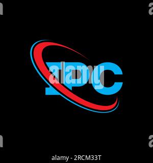 Logo IPC. Lettera IPC. Logo IPC Letter. Iniziali logo IPC associato a un cerchio e un monogramma maiuscolo. Tipografia IPC per la tecnologia, le aziende Illustrazione Vettoriale