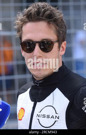 Roma, Lazio. 15 luglio 2023. Sacha Fenestraz team Nissan durante l'e-Prix di Roma gara 1. Roma, 15 luglio 2023 Fotografo01 Credit: Independent Photo Agency/Alamy Live News Foto Stock