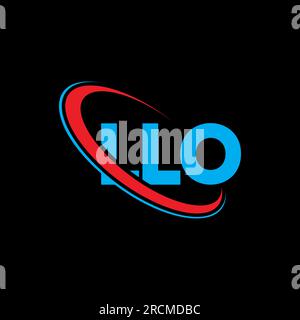Logo LLO. Lettera LLO. Logo Letter LLO. Iniziali logo LLO con cerchio e monogramma maiuscolo. LLO tipografia per tecnologia, affari Illustrazione Vettoriale