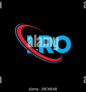 Logo LRO. LRO Letter. Logo LRO Letter. Logo LRO iniziali associato a un cerchio e un monogramma maiuscolo. Tipografia LRO per tecnologia, attività commerciali Illustrazione Vettoriale
