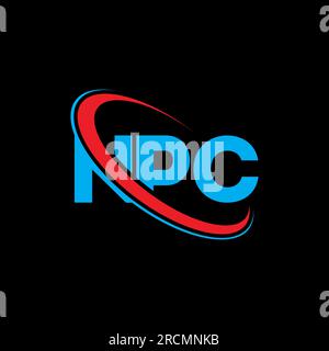 Logo NPC. Lettera NPC. Logo NPC Letter. Iniziali logo NPC associato a un cerchio e un monogramma maiuscolo. Tipografia NPC per tecnologia, attività commerciali Illustrazione Vettoriale