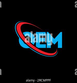 Logo OEM. Lettera OEM. Logo OEM Letter. Logo OEM con logo circolare e monogramma maiuscolo. Tipografia OEM per tecnologia, attività commerciali Illustrazione Vettoriale