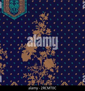 Modello di progettazione digitale e tessile Illustrazione Vettoriale