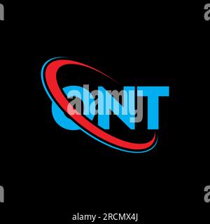 Logo ONT. Lettera ONT. Logo ONT Letter. Logo ONT con logo circolare e monogramma maiuscolo. Tipografia ONT per la tecnologia e le attività commerciali Illustrazione Vettoriale