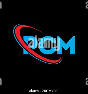 Logo PCM. Lettera PCM. Logo PCM Letter. Logo PCM con logo circolare e monogramma maiuscolo. Tipografia PCM per tecnologia, attività commerciali Illustrazione Vettoriale