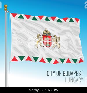 Bandiera della città di Budapest, Ungheria, Europa, illustrazione vettoriale Illustrazione Vettoriale