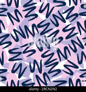 Motivo vettoriale multicolore senza cuciture da blot rosa, blu e viola. Macchie astratte a forma libera. Illustrazione Vettoriale