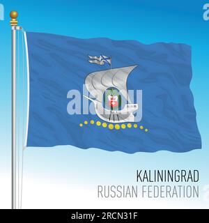 Bandiera della città di Kaliningrad, Federazione russa, Europa, illustrazione vettoriale Illustrazione Vettoriale