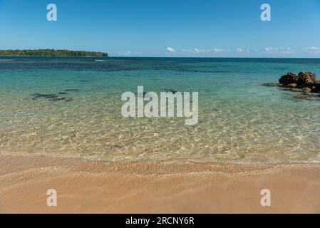 Spiaggia caraibica, Zapatilla Key, Bocas del Toro, panama, America centrale - foto stock Foto Stock
