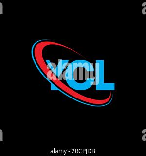 Logo YCL. Lettera YCL. Logo YCL Letter. Iniziali logo YCL con cerchio e monogramma maiuscolo. YCL tipografia per tecnologia, affari Illustrazione Vettoriale