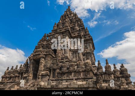 Prambanan, un complesso di templi indù a Yogyakarta, Giava meridionale, Indonesia, Foto Stock