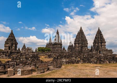 Prambanan, un complesso di templi indù a Yogyakarta, Giava meridionale, Indonesia, Foto Stock