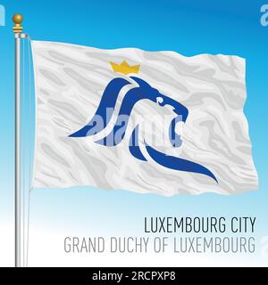 Bandiera della città di Lussemburgo, Granducato di Lussemburgo, illustrazione vettoriale Illustrazione Vettoriale