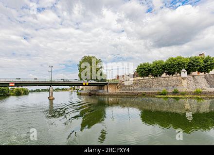 Gita in barca sul Saône.. Séjour en bâteau sur la Saône. Foto Stock