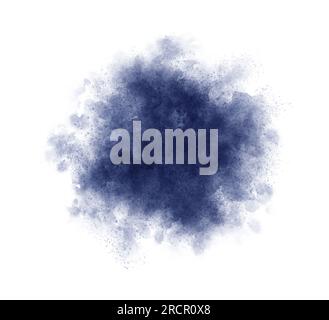 Gocce d'acqua blu su sfondo bianco isolato Foto Stock