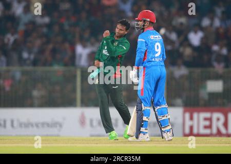 Bangladesh-Afghanistan seconda e ultima partita T20I al Sylhet International Cricket Stadium (SICS) di Lakkatura, Sylhet, Bangladesh. Foto Stock