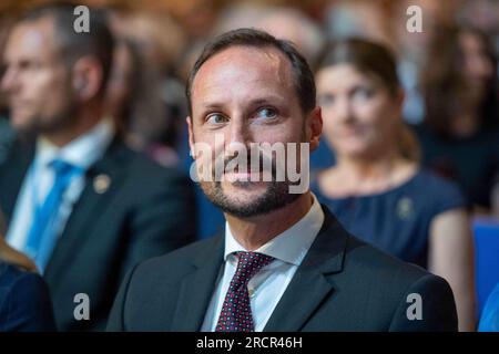 FOTO D'ARCHIVIO: Il principe ereditario norvegese HAAKON compie 50 anni il 20 luglio 2023, il principe ereditario HAAKON di Norvegia, ritratto a metà lunghezza, cerimonia di apertura alla Fiera del libro di Francoforte 2019 il 15 ottobre 2019, Fiera del libro di Francoforte 2019 dal 15 al 20 ottobre 2019 a Francoforte sul meno/Germania. Â Foto Stock